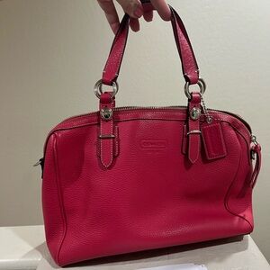 Coach, pink, leather satchel